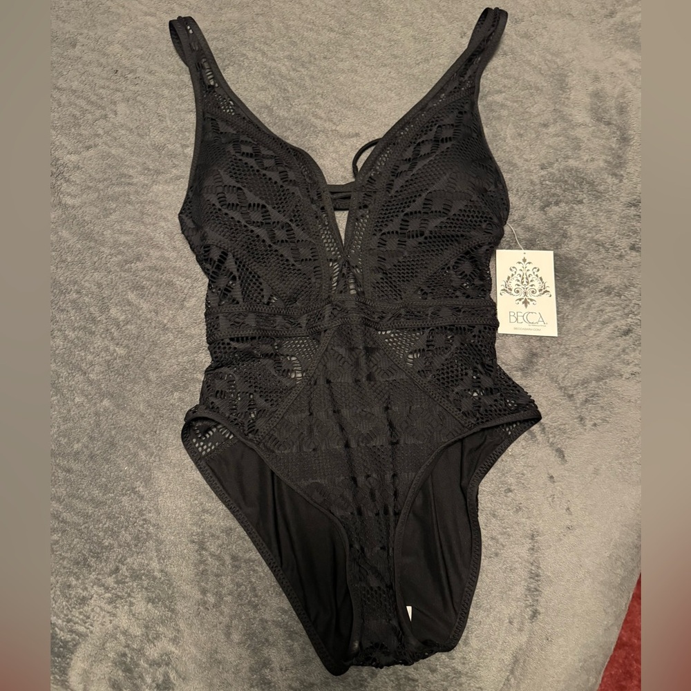 Becca Black Lace Swim M